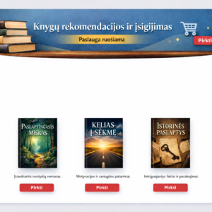 Knygų rekomendacijos ir knygų įsigijimas internetu